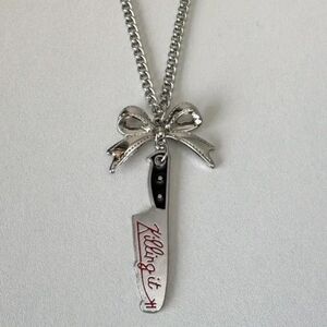 Silver Knife Pendant Necklace